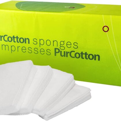 Aurelia 100% Cotton Gauze Pads 4” X 4” – Extra Absorbent Gauze – 200 Per Box – Non Sterile – Latex Free – Non Woven